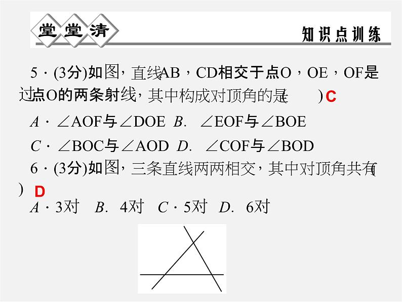 浙教初中数学七上《6.9 直线的相交》PPT课件 (3)第4页