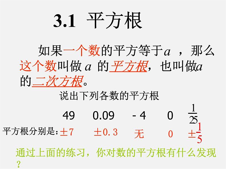 浙教初中数学七上《3.1 平方根》PPT课件 (4)02