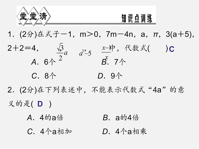 浙教初中数学七上《4.2 代数式》PPT课件 (2)02