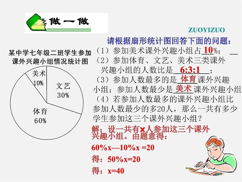 浙教初中数学七下《6.3 扇形统计图》PPT课件 (6)第5页