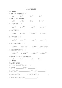 初中数学人教版八年级上册14.1.2 幂的乘方同步测试题