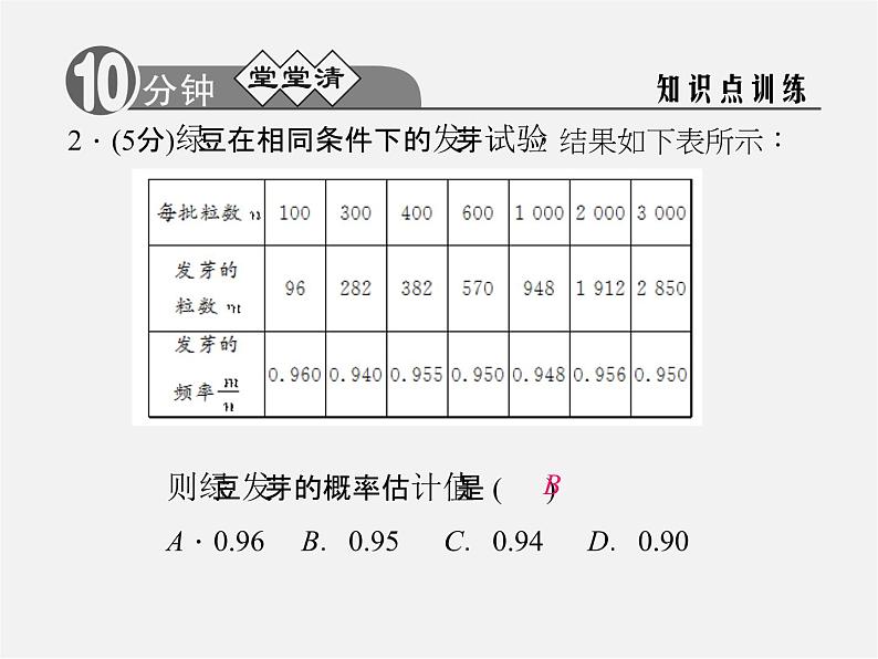 浙教初中数学九上《2.3 用频率估计概率》PPT课件 (2)第3页