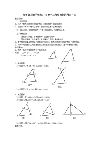 初中数学浙教版九年级上册4.4 两个三角形相似的判定教案设计