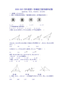 内蒙古呼和浩特市2020-2021学年八年级上期中数学试题（含答案）