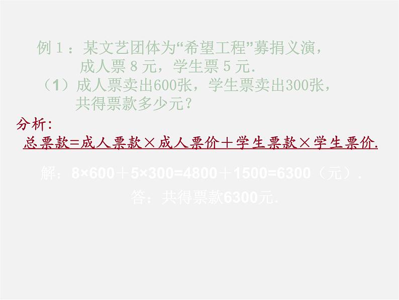 北师大初中数学七上《5.5 应用一元一次方程—“希望工程”义演》PPT课件 (3)06