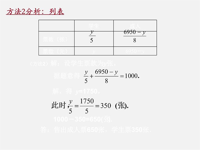 北师大初中数学七上《5.5 应用一元一次方程—“希望工程”义演》PPT课件 (7)07