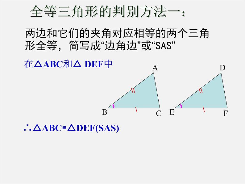 苏科初中数学八上《1.3 探索三角形全等的条件》PPT课件 (19)第2页