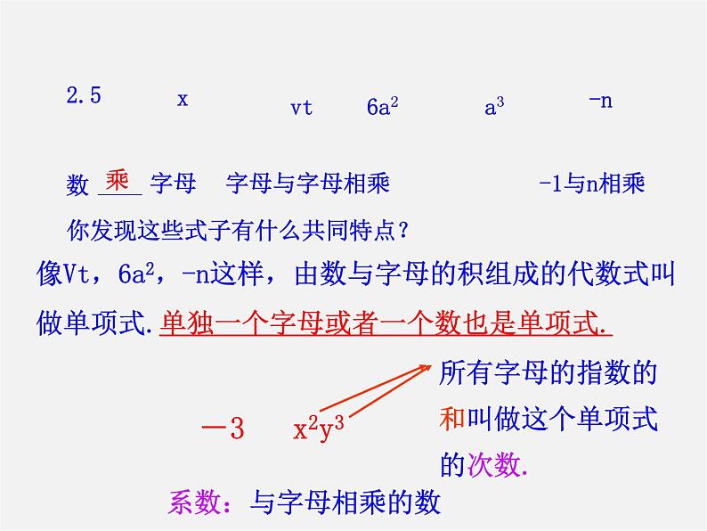 湘教初中数学七上《2.4 整式》PPT课件 (2)第6页