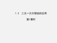 湘教版七年级下册1.3 二元一次方程组的应用课堂教学课件ppt