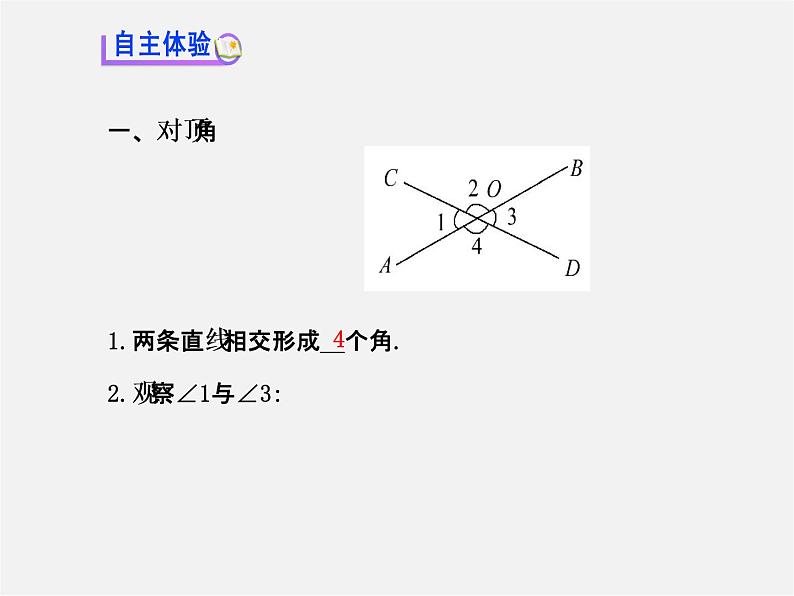 湘教初中数学七下《4.1.2相交直线所成的角 》PPT课件 (6)第3页