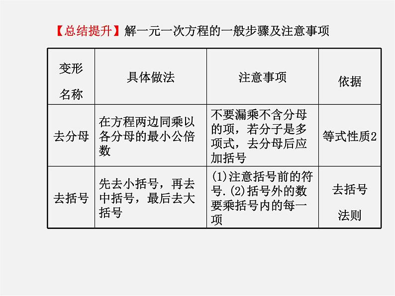 湘教初中数学七上《3.3 一元一次方程的解法》PPT课件 (2)08