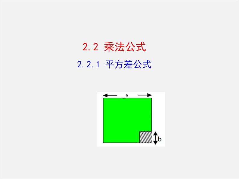 湘教初中数学七下《2.2.1平方差公式 》PPT课件 (1)第1页