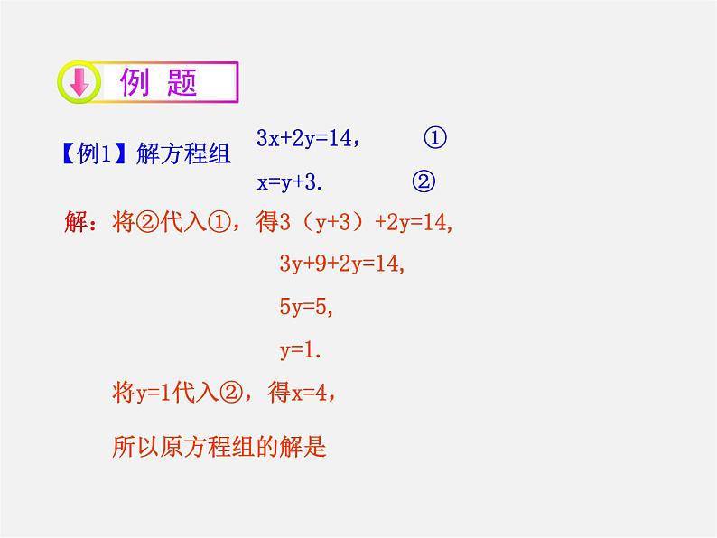 湘教初中数学七下《1.2.1 代入消元法》PPT课件 (1)05