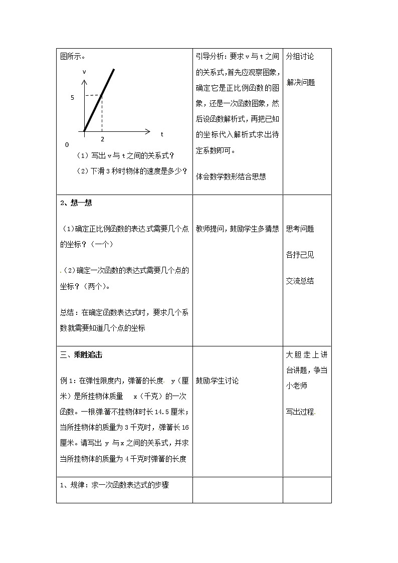 湘教初中数学八下《4.4用待定系数法确定一次函数表达式》word教案 (1)02
