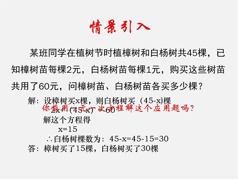 沪科初中数学七上《3.3二元一次方程组及其解法》PPT课件 (1)第3页