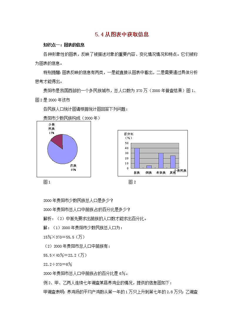 沪科初中数学七上《5.4 从图表中的数据获取信息》word教案 (2)01