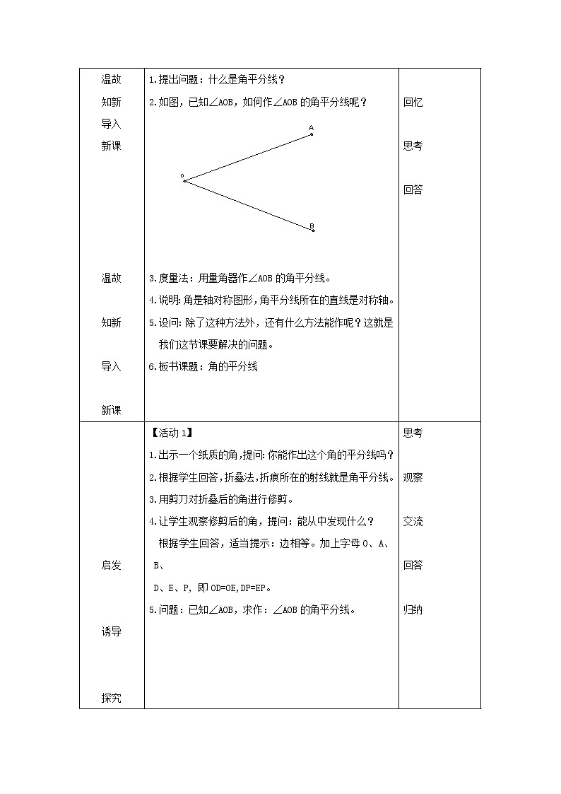 沪科初中数学八上《15.4 角的平分线》word教案 (3)02