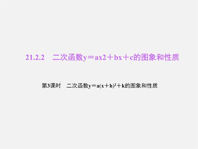 沪科初中数学九上《21.2 二次函数的图象和性质》PPT课件 (7)第1页