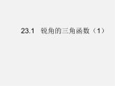 沪科初中数学九上《23.1 锐角的三角函数》PPT课件 (1)