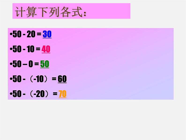 冀教初中数学七上《1.6有理数的减法》PPT课件 (1)第7页