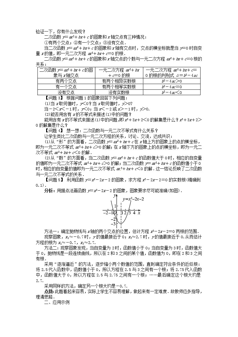 沪科初中数学九上《21.3 二次函数与一元二次方程》word教案 (1)第2页