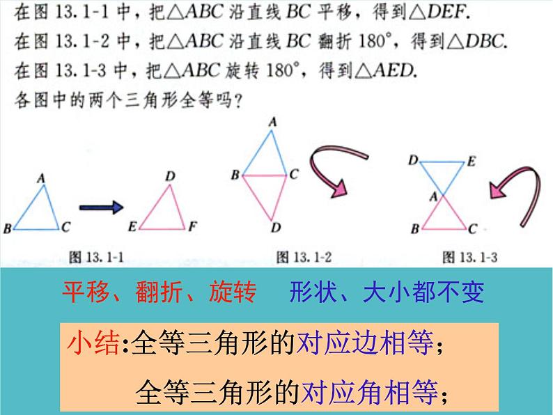 人教版八年级数学上册12.1《全等三角形》课件第4页