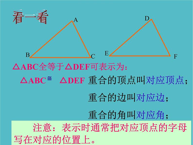 人教版八年级数学上册12.1《全等三角形》课件第5页