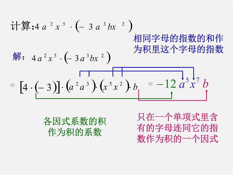 冀教初中数学七下《8.4整式的乘法》PPT课件 (6)第3页