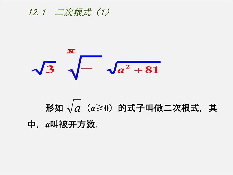 冀教初中数学八上《15.1二次根式》PPT课件 (1)第8页