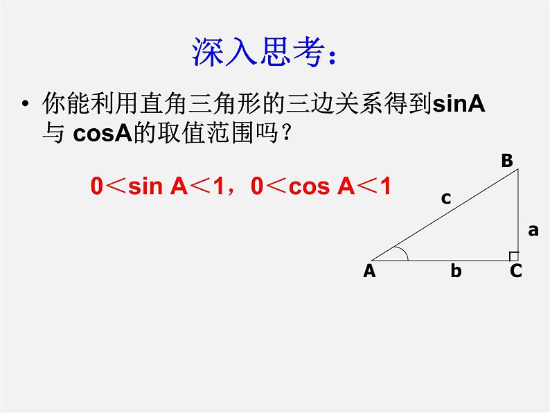 冀教初中数学九上《26.1 锐角三角函数》PPT课件 (5)07