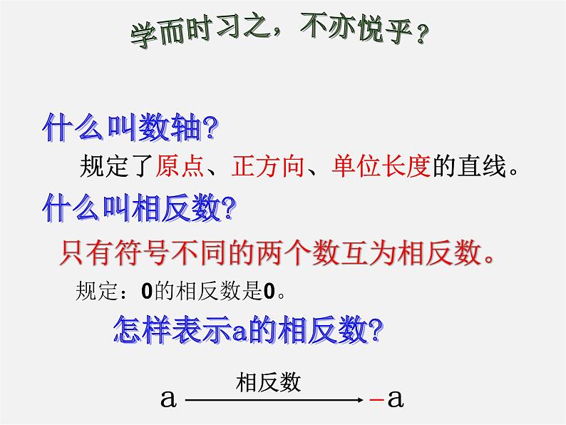 北京课改初中数学七上《1.3相反数和绝对值》PPT课件 第1页