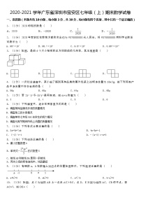 2020-2021学年广东省深圳市宝安区七年级（上）期末数学试卷