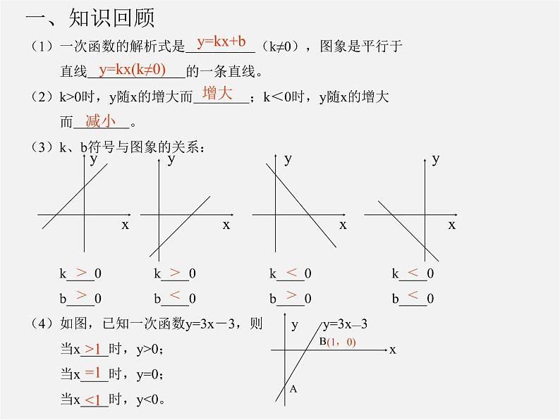 北京课改初中数学八下《第十五章《一次函数》复习课件07