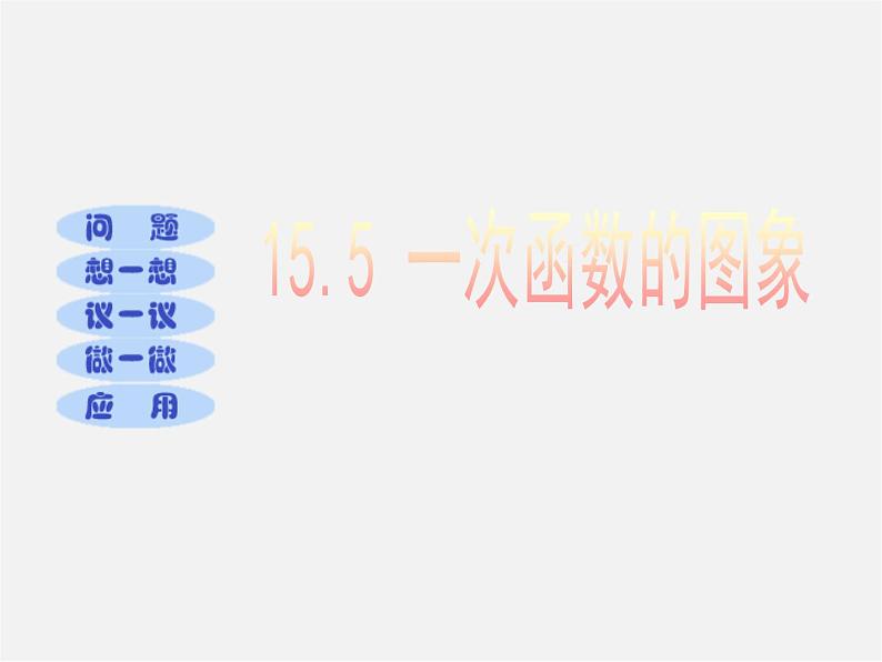 北京课改初中数学八下《15.5 一次函数的图象》PPT课件 第1页