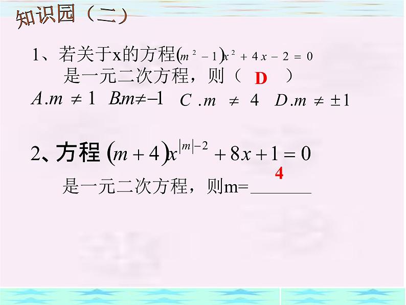 北京课改初中数学八下《第十七章一元二次方程复习课件（）04