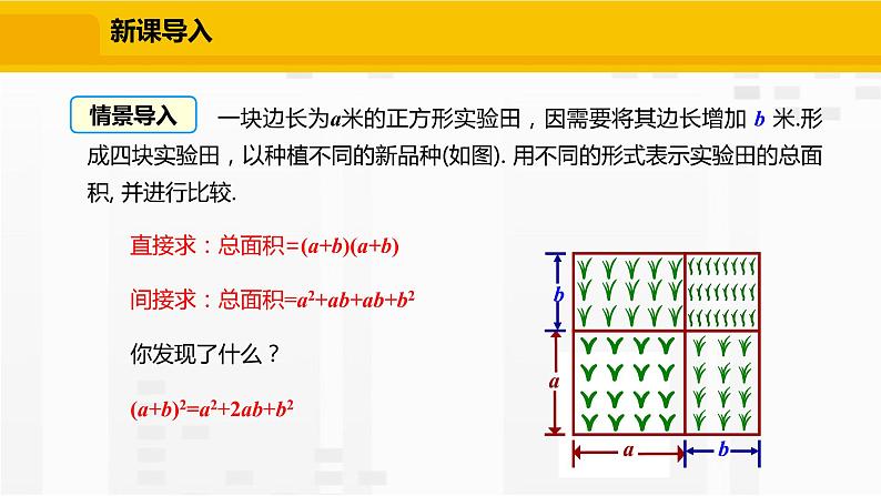 北师大版数学七年级下册课件1.6.1 完全平方公式的认识第3页