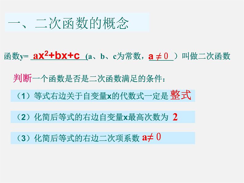 北京课改初中数学九上《二次函数定义与性质的复习 北京课改版课件PPT02