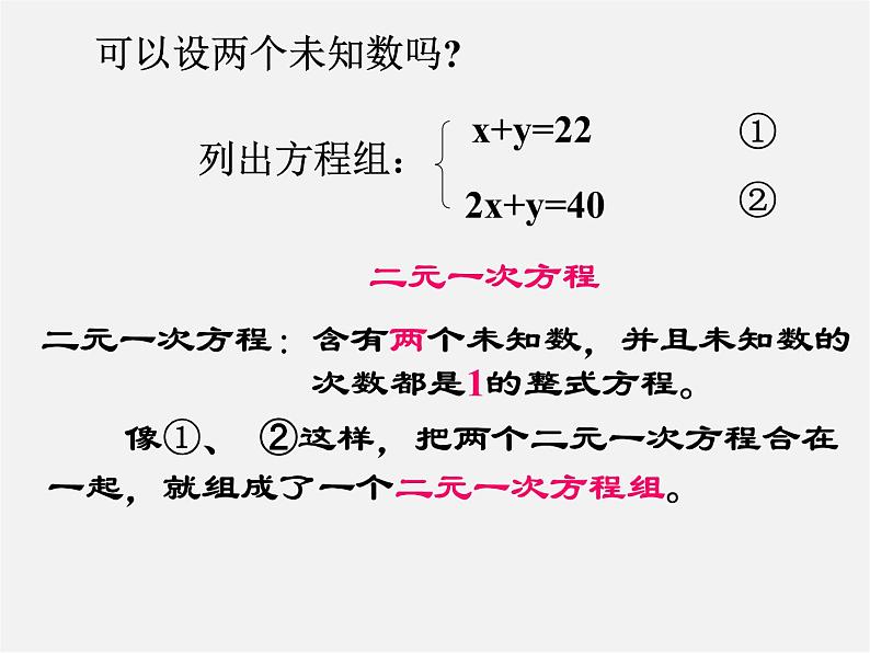 华东师大初中数学七下《7.1二元一次方程组和它的解》PPT课件 (2)第3页