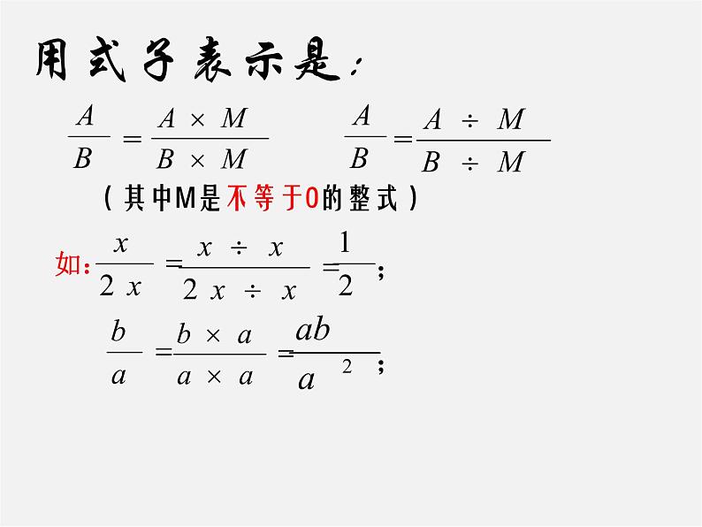 华东师大初中数学八下《16.1.2 分式的基本性质》课件第5页