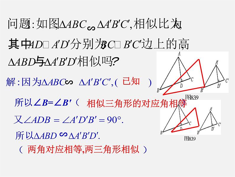 华东师大初中数学九上《23.3.3 相似三角形的性质课件第5页