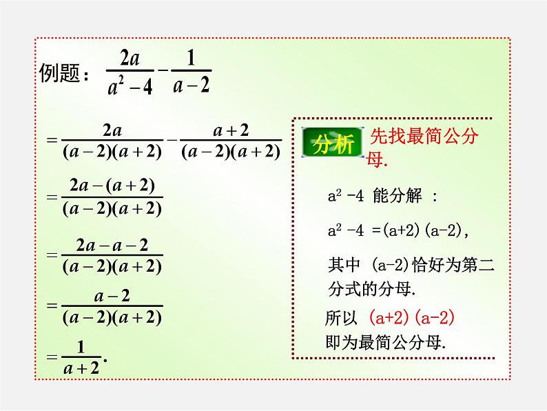 华东师大初中数学八下《16.2.2 分式的加减-》PPT课件第7页