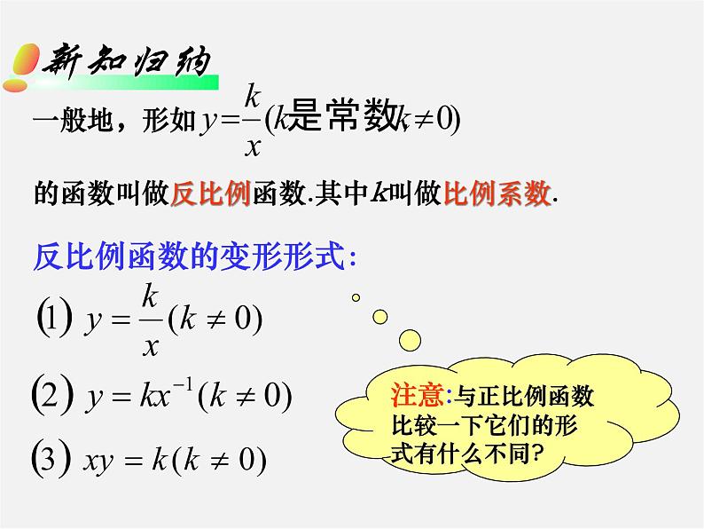 华东师大初中数学八下《17.4.1 反比例函数课件第6页