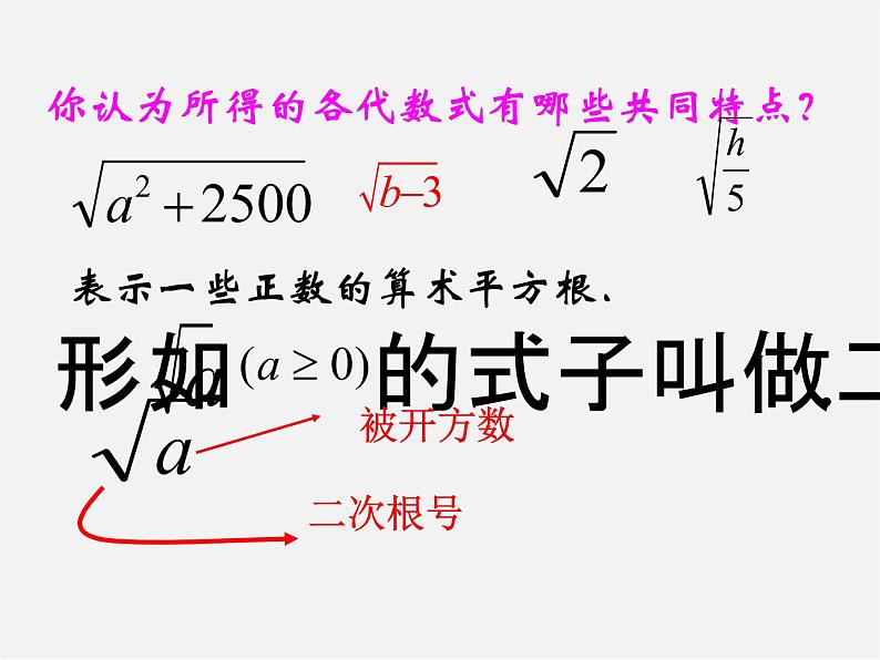 华东师大初中数学九上《21.1.1 二次根式课件04