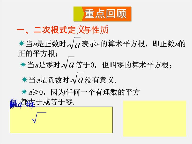 华东师大初中数学九上《21 二次根式复习课件03