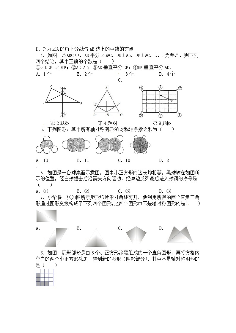 人教版数学八年级上册 第13章——13.2《画轴对称图形》同步练习及（含答案）202