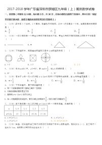 2017-2018学年广东省深圳市罗湖区九年级（上）期末数学试卷