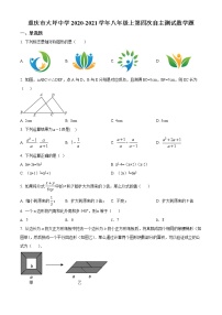 重庆市大坪中学 2020-2021 学年八年级上学期第四次月考数学题（word版无答案）