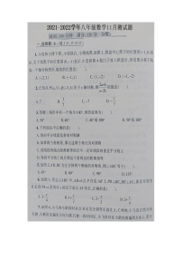 湖北省恩施土家族苗族自治州利川市凉雾乡民族初级中学2021-2022学年八年级数学上册11月测试题（图片版 含答案）