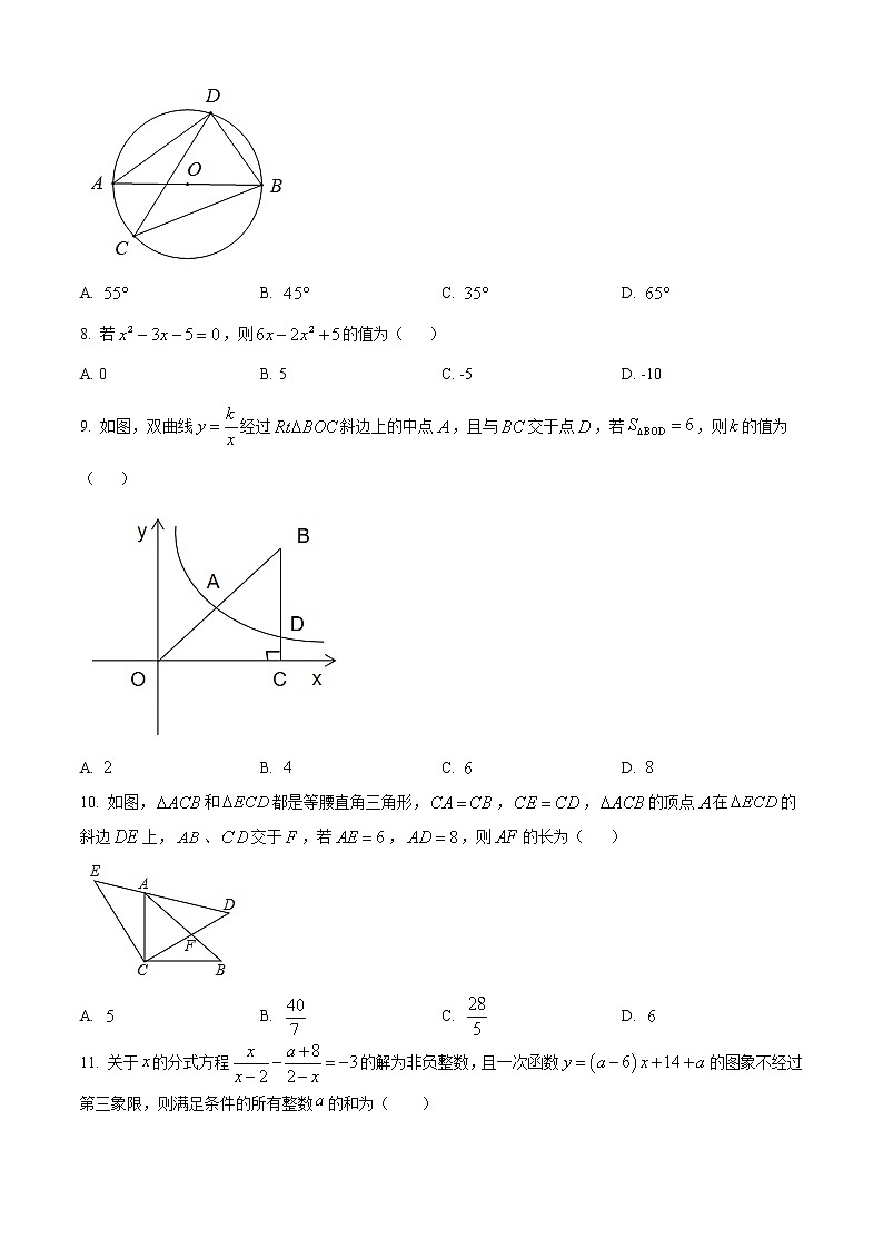 重庆市育才中学2019-2020学年九年级上学期数学期末试题第2页