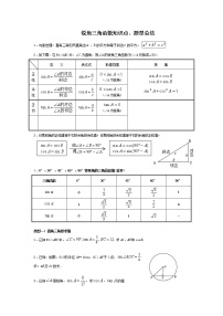 2021年中考一轮复习数学  锐角三角函数知识点总结、典型例题、练习（无答案）
